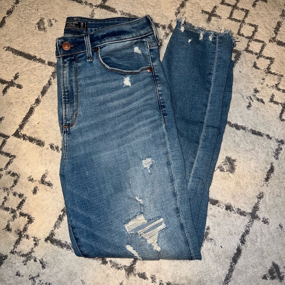 A&F High Rise Super Skinny Ankle Curve Love